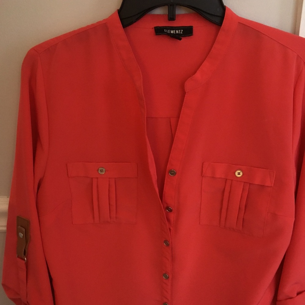 Long sleeve top coral